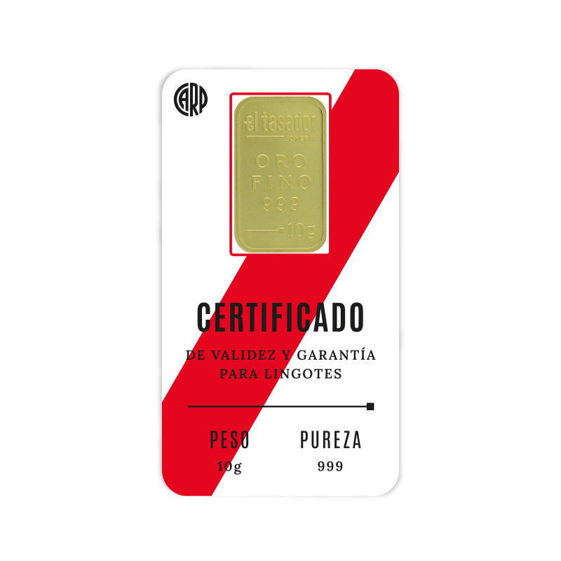 Lingote de oro 24k - 10g - "La Banda" - River Plate
