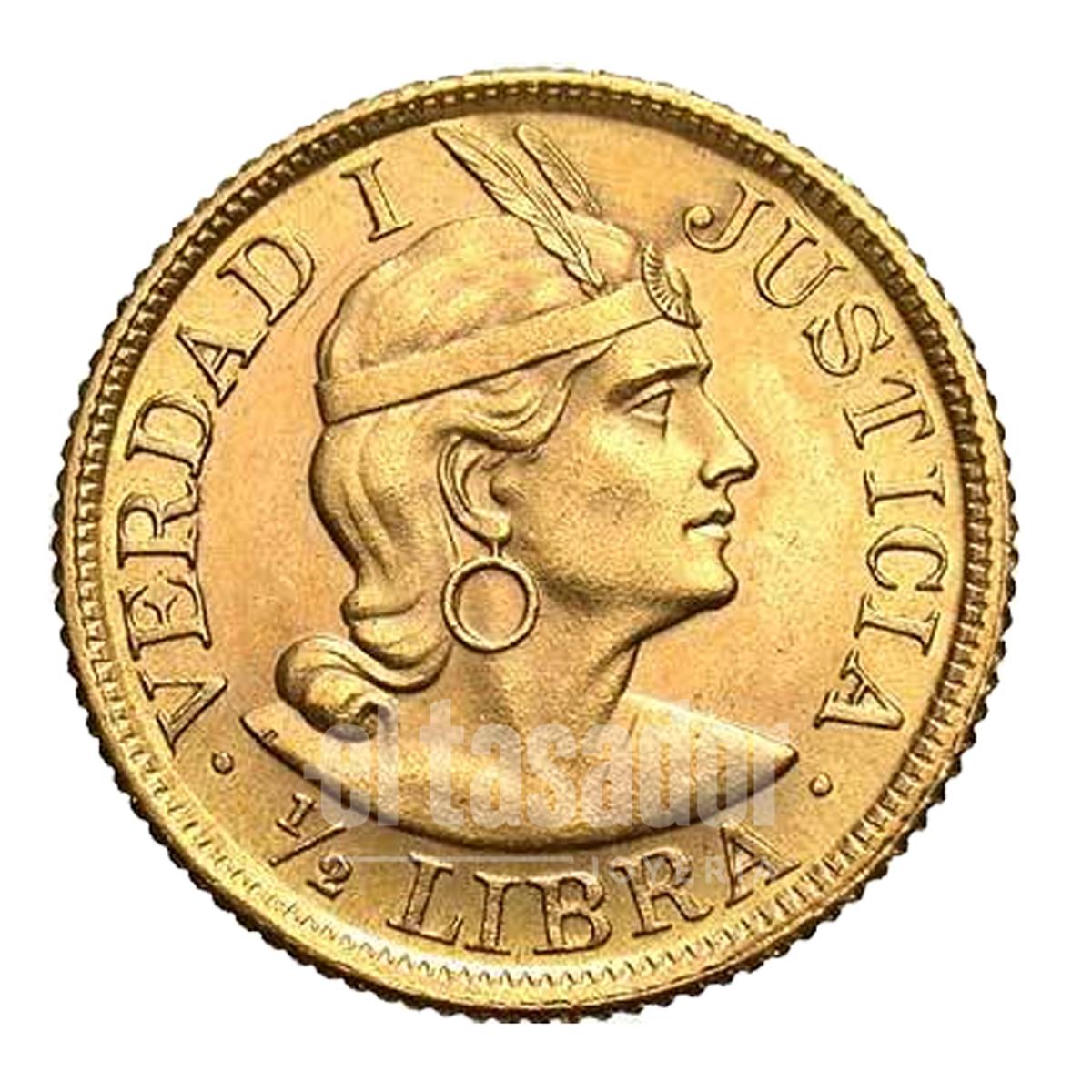 Moneda de Oro 22 Kts. Media Libra Peruana 4 g.