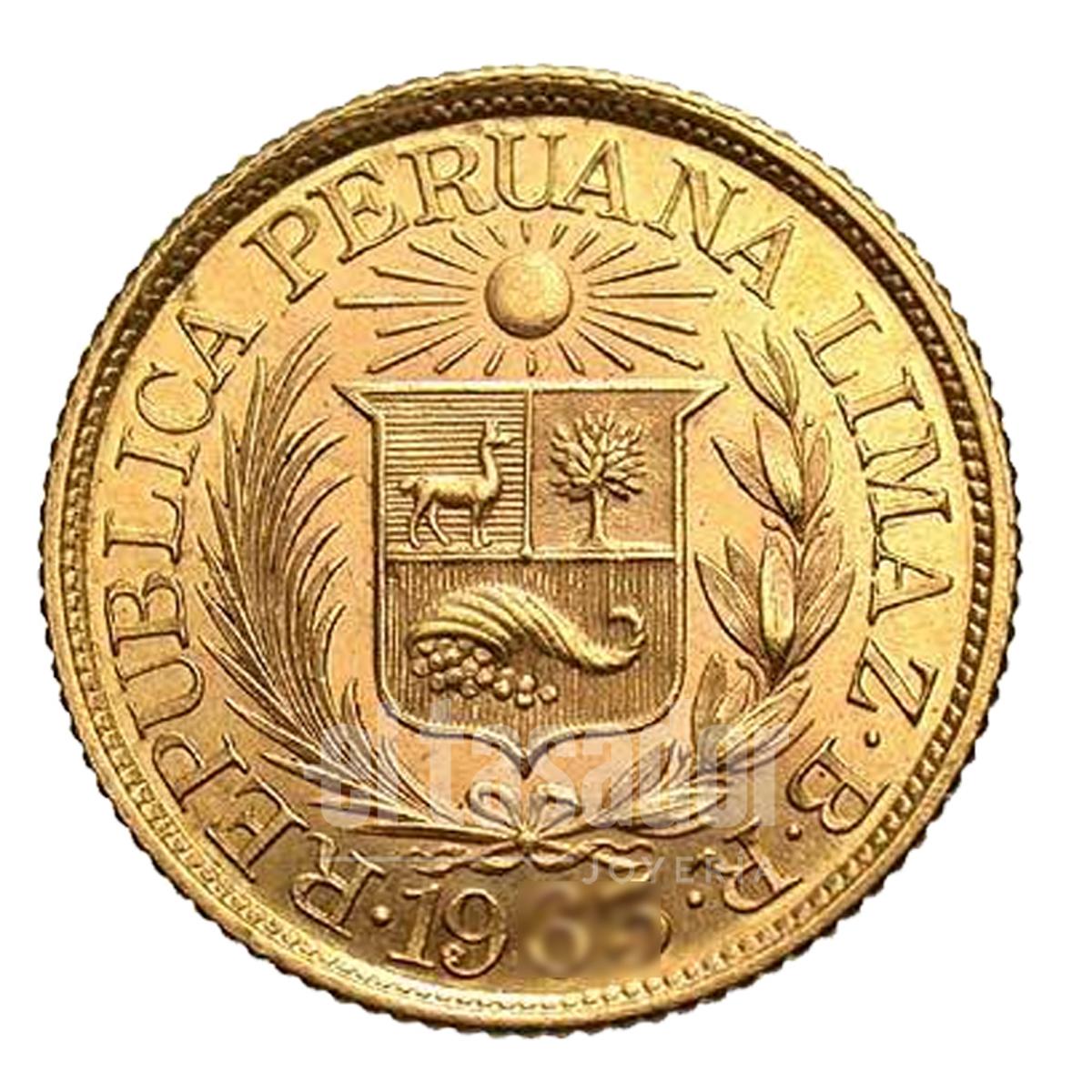 Moneda de Oro 22 Kts. Media Libra Peruana 4 g.