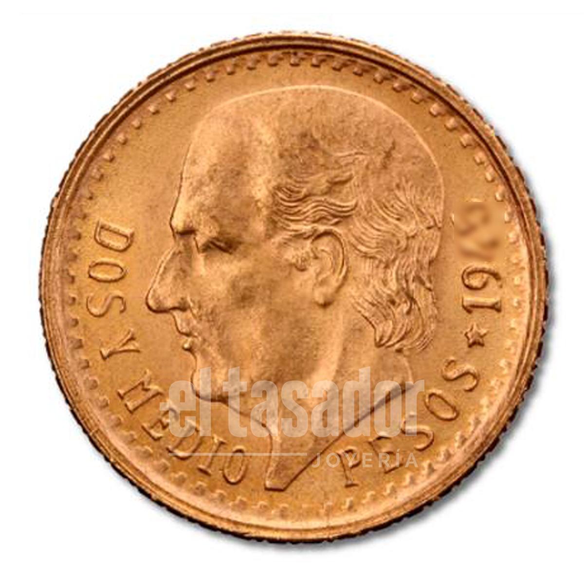 Moneda de Oro 22 Kts Mexicano 2.5 Pesos 2 g.
