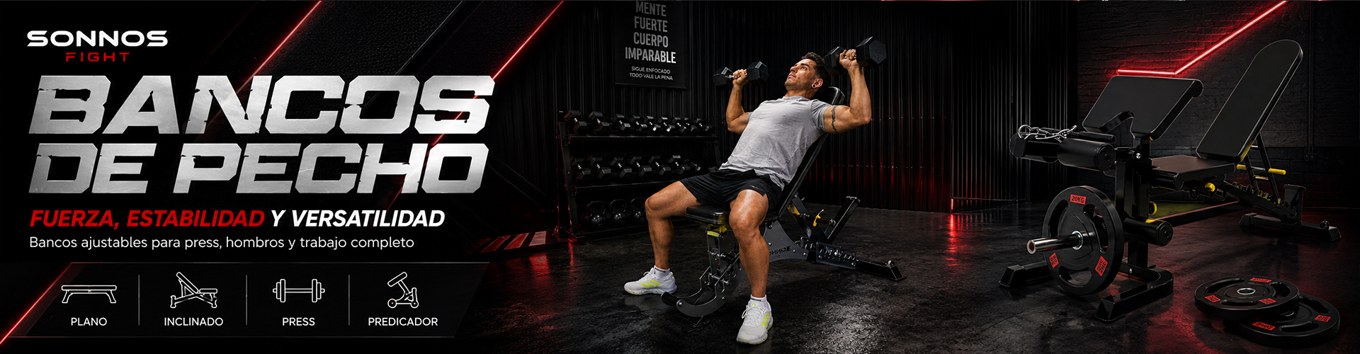 Banco Inclinado con Mancuernas para Entrenar | Sonnos Deporte