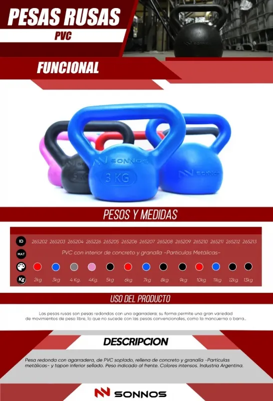 PESA RUSA PVC SONNOS 11kg