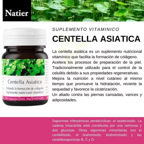 CENTELLA ASIATICA 50 CAPS NATIER pura y concentrada