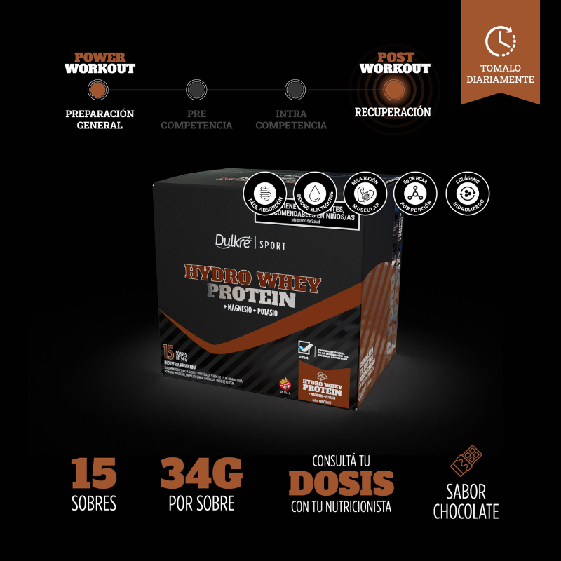 Hydro Whey Protein Dulkre 31g Chocolate – Recuperación Muscular