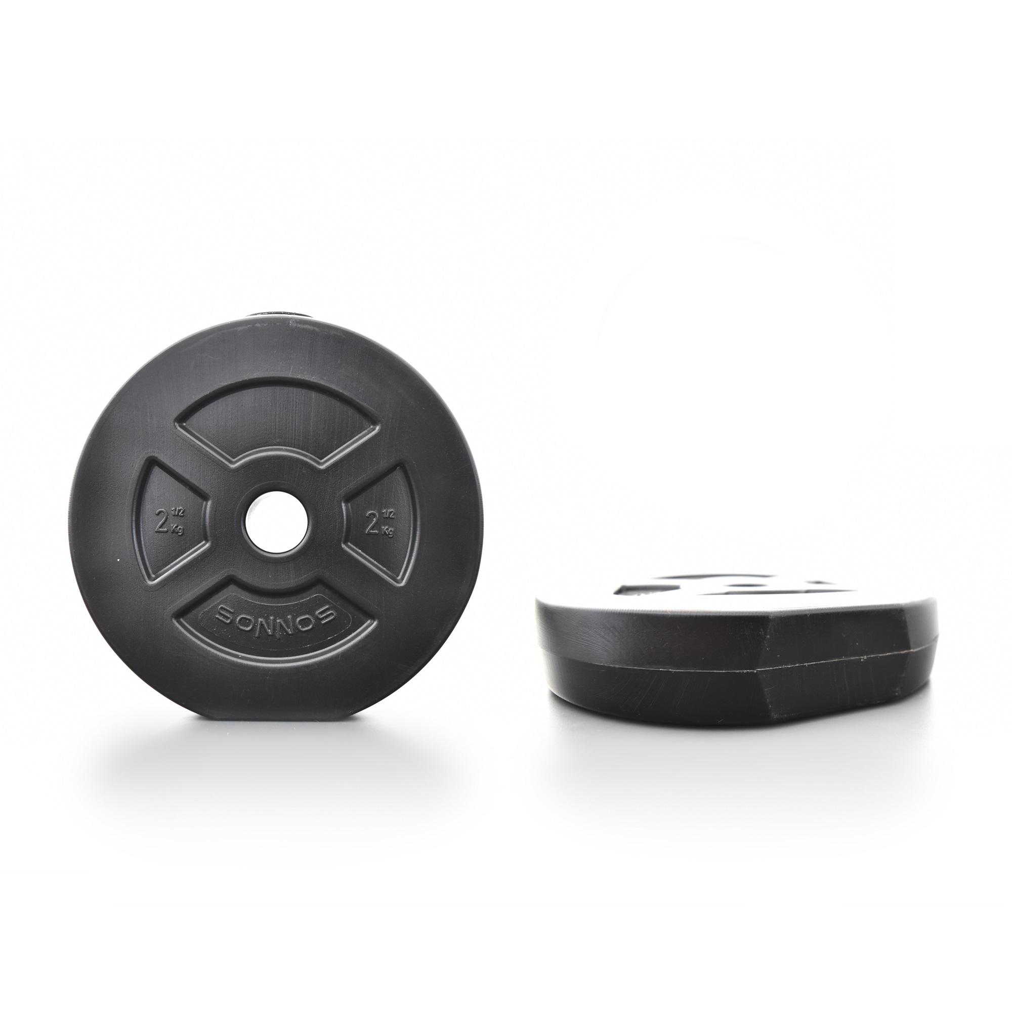 MANCUERNA A ROSCA + 15kg DISCO PVC NEGRO