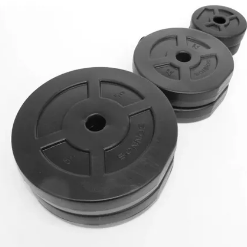 KIT 17 KG DISCO PVC NEGRO + BARRA DE 1,30 C/TOPES