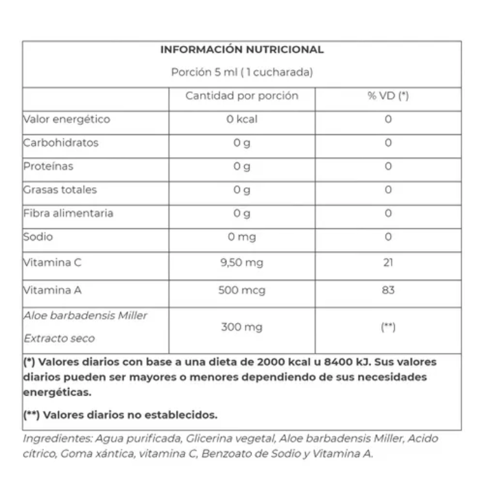 JUGO BEBIBLE ALOE VERA NATIER 500 cm3 máximas defensas