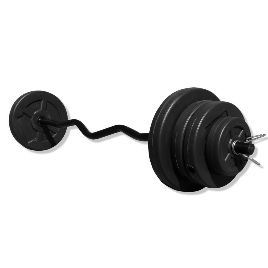 KIT BARRA EZ +  22kg DISCO PVC NEGRO