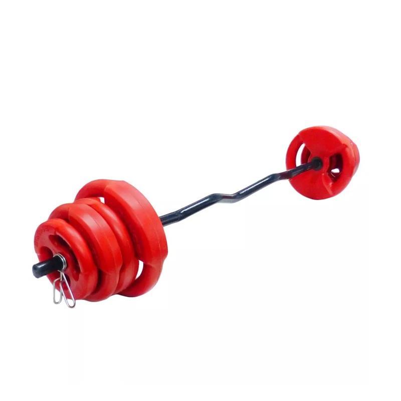 KIT BARRA EZ + 22 KG DISCO PVC ROJO con manija