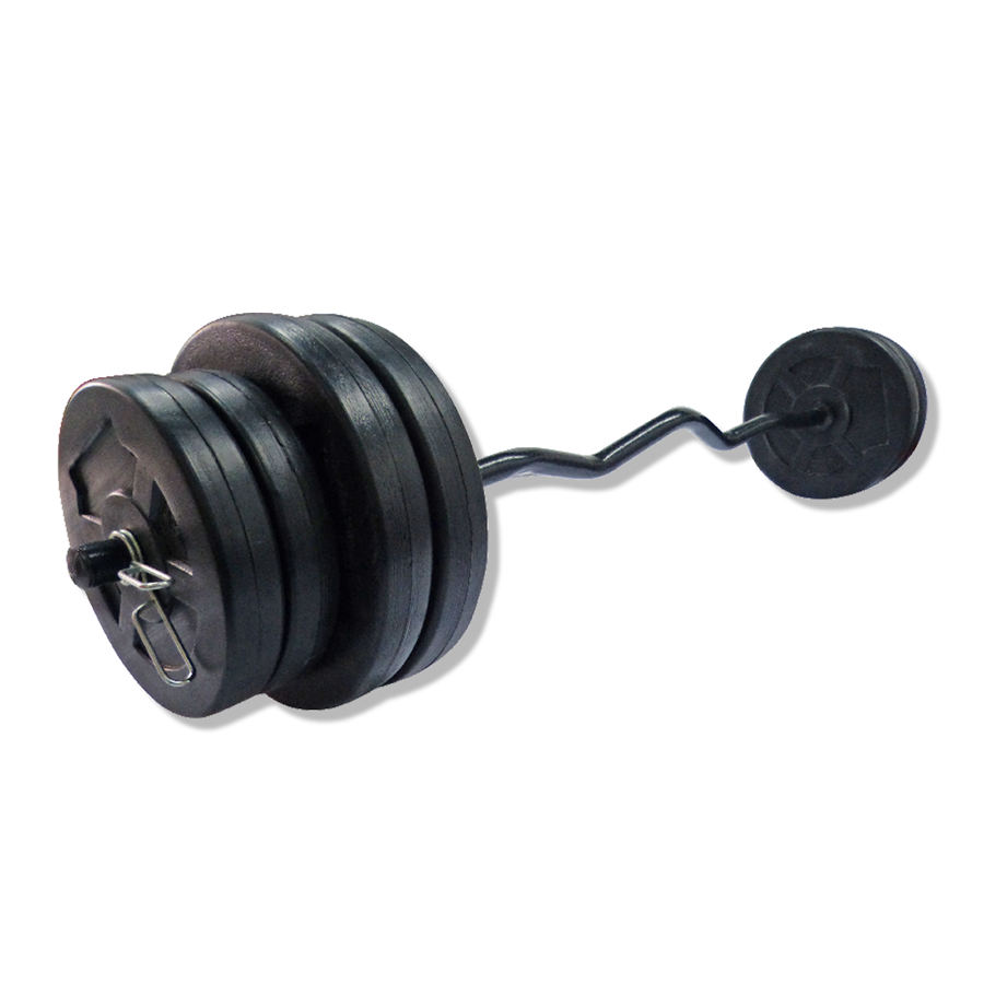 KIT BARRA EZ + 30 KG DISCO PVC NEGRO