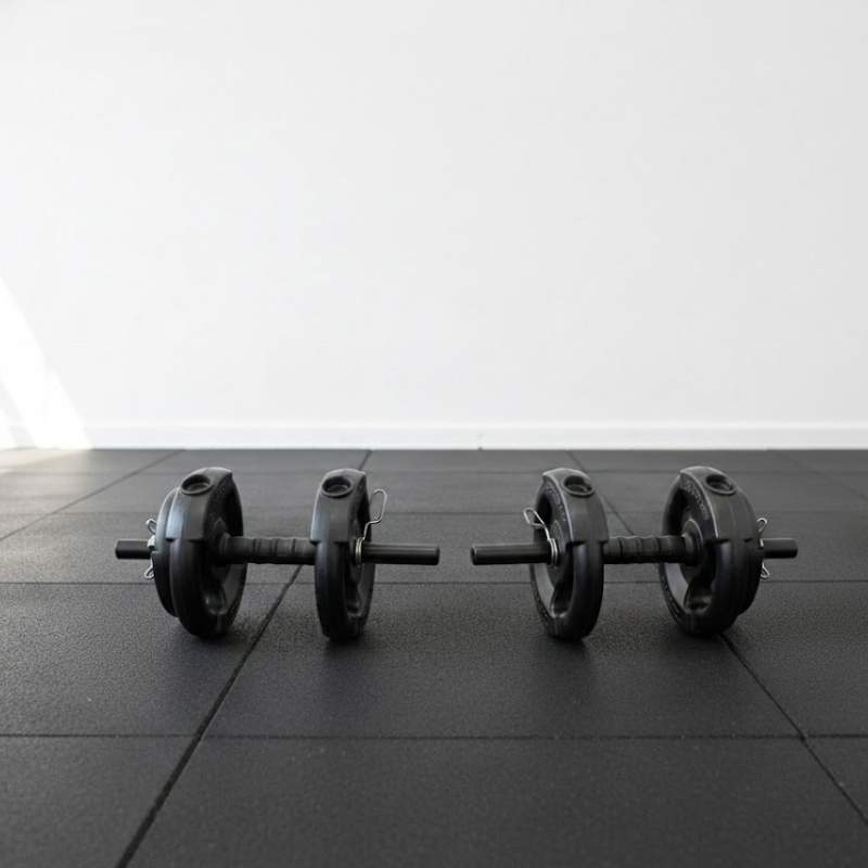 Kit Pesas 30kg con Barra Recta 1.30m + Barra EZ 1.20m + Mancuernas + Discos PVC Negro con Manijas | Entrenamiento Completo Sonnos