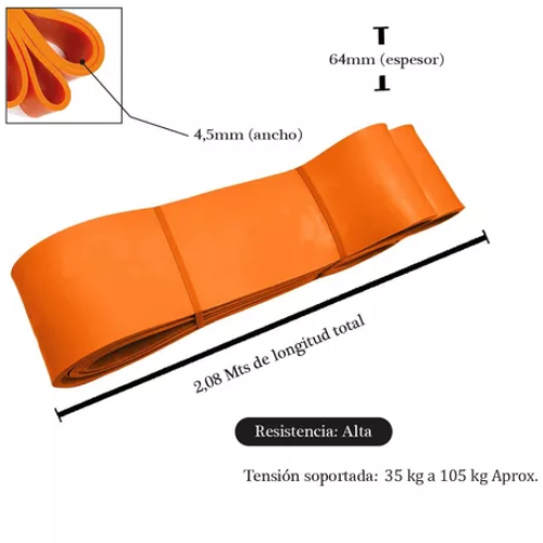 BANDA ASISTENCIA DOMINADA HYGGE FIT NARANJA (6,4cm ANCHO)