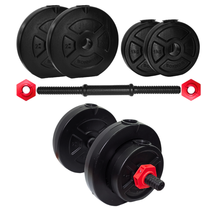 KIT 7 MANCUERNA PVC A ROSCA 2X2.5 KG 2X1 KG