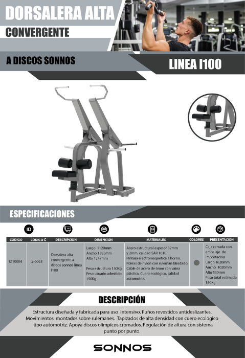 DORSALERA ALTA CONVERGENTE A DISCOS SONNOS LINEA I100
