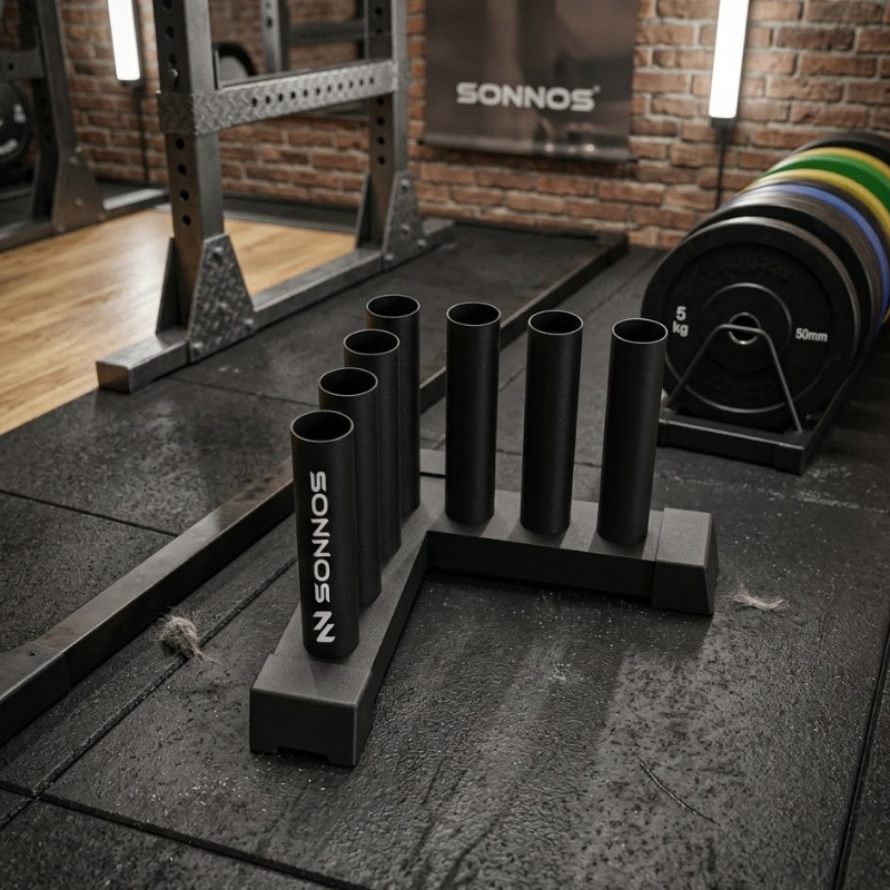 Organizador Esquinero SONNOS Ø50mm para 7 Barras Olímpicas Negro