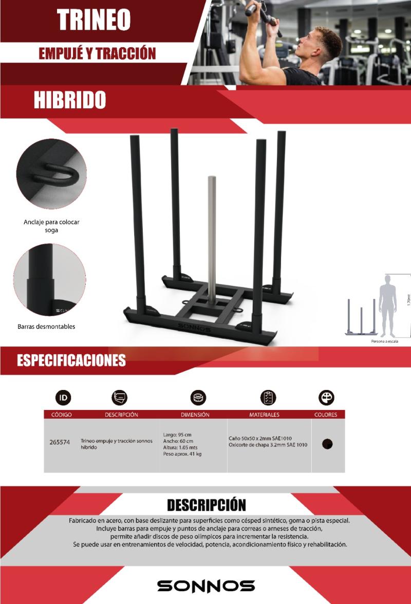 Trineo de Empuje y Tracción Sonnos - Hibrido Ficha técnica