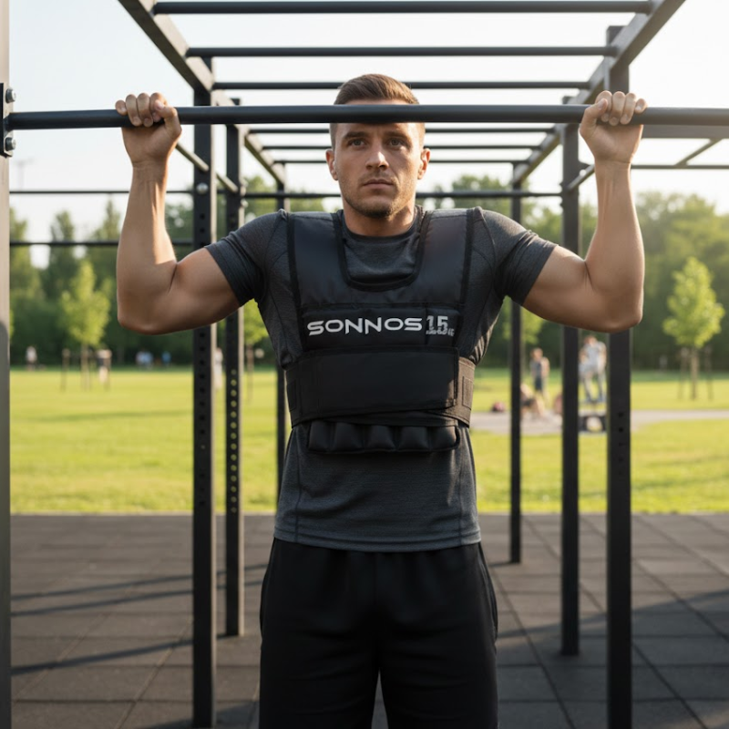Chaleco de Sobrecarga Sonnos Regulable 15kg Entrenamiento