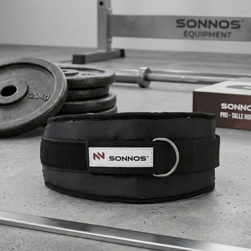 Cinturón SONNOS Pro Hombre 3 Ganchos Soporte Lumbar Gimnasio