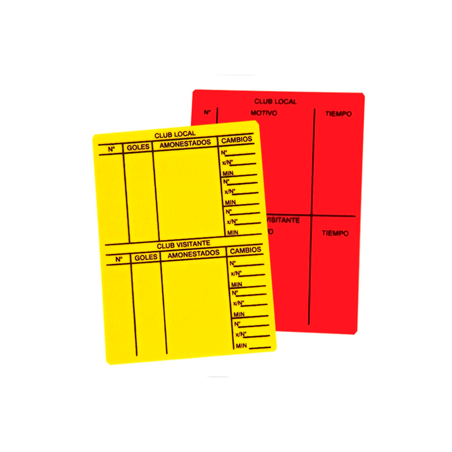 TARJETA ARBITRO FUTBOL