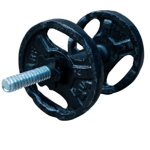 SET 5kg DISCO FUNDICION Ø25mm Mancuerna Puño STD