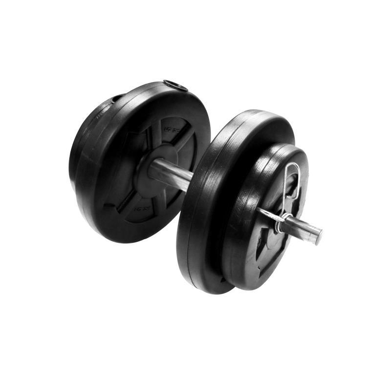 MANCUERNA SEMI MACIZA + 15kg DISCO PVC NEGRO