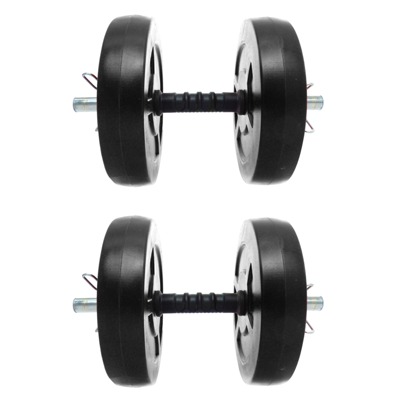 KIT x 2 U 10kg DISCO PVC NEGRO (mancuerna semi maciza)