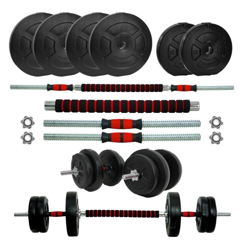 Kit Ajustable Barra mancuernas a rosca Fuerza 40 Kg