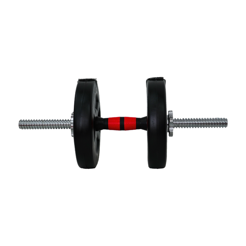 Kit 30 Mancuernas A rosca+ Barra Desarmable Cromada con Discos Lisos