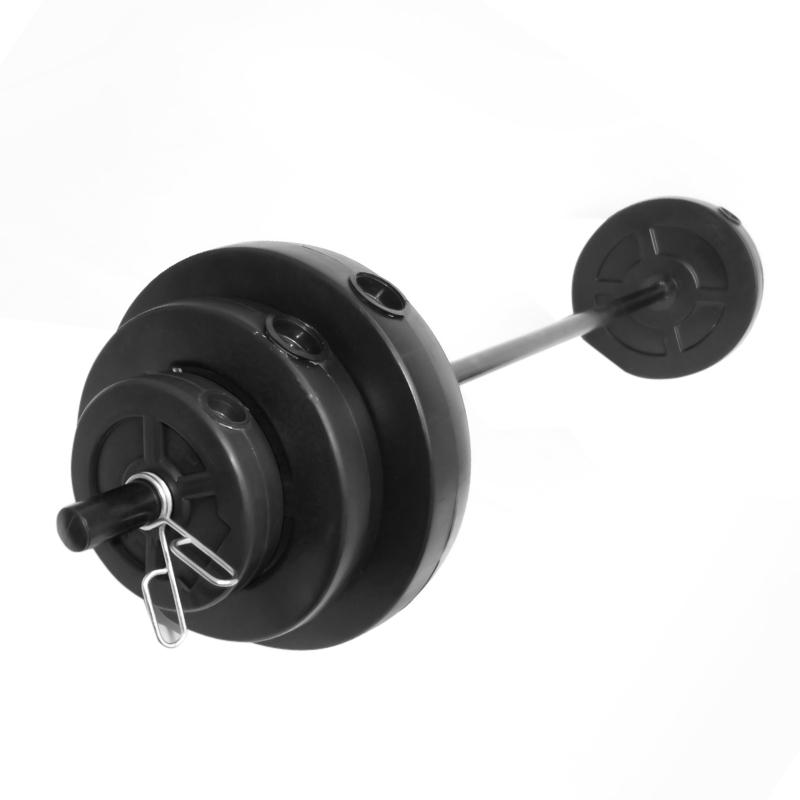 KIT 17 KG DISCO PVC NEGRO + BARRA DE 1,30 C/TOPES