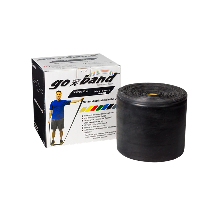 CINTA ELASTICA GO BAND 12,7CM x Mts. NEGRO (sin latex)
