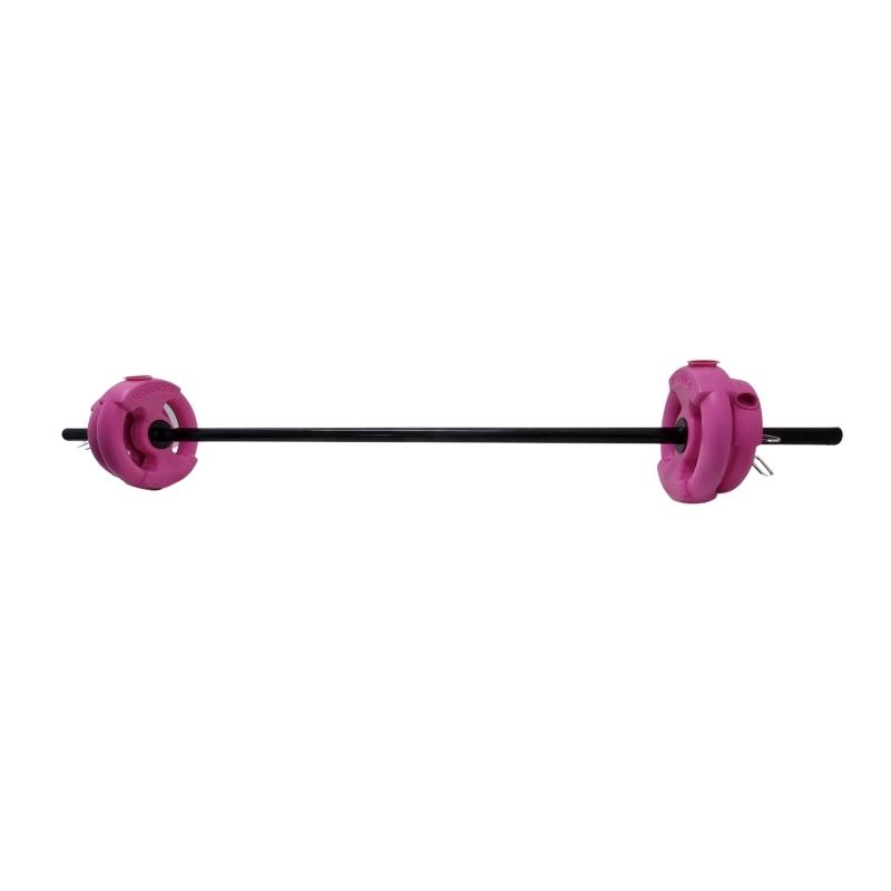 KIT BARRA DE 1,30 C/TOPES + 7 KG DISCO PVC ROSA CON MANIJAS