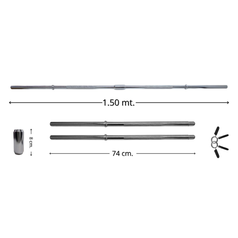 Fuerza en Casa – Barra + Mancuernas + 30kg Discos PVC Sonnos