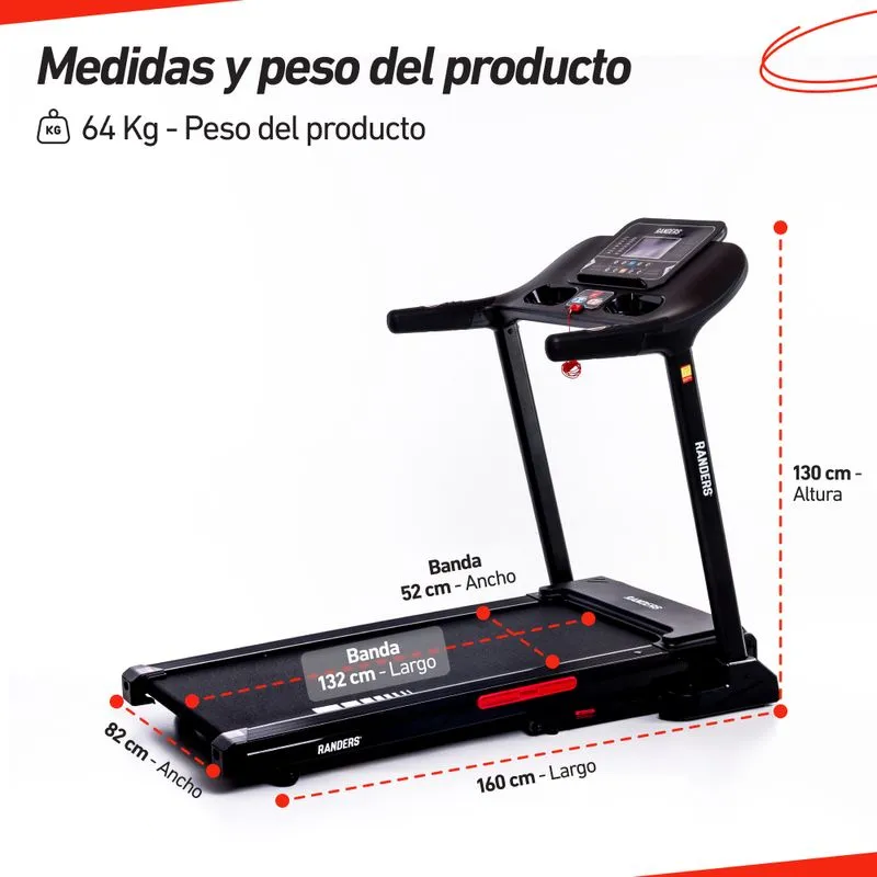 Cinta de Correr ARG-780-X 20 km/h Inclinación Electrónica