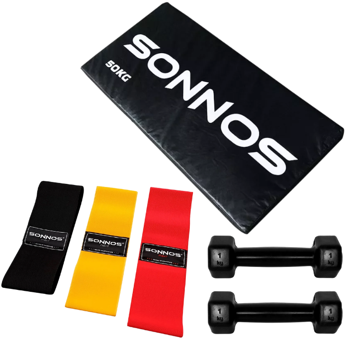COLCHONETA  ESTANDARD NEGRA densidad 50kg mas KIT BANDA  CIRCULAR 3 TENSIONES mas MANCUERNA PVC SONNOS 1kg