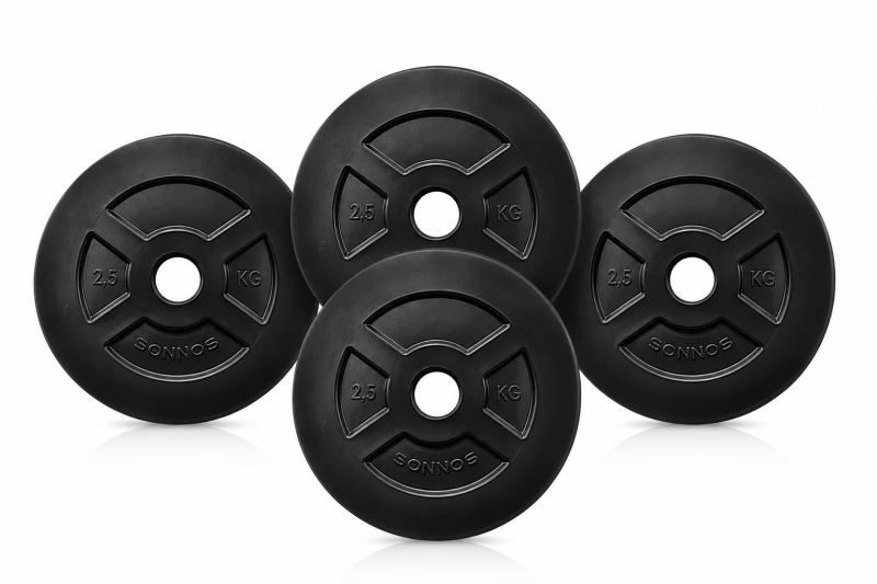 Kit Mancuernas 20 Kg con Discos PVC Negros y Rosca 25 mm