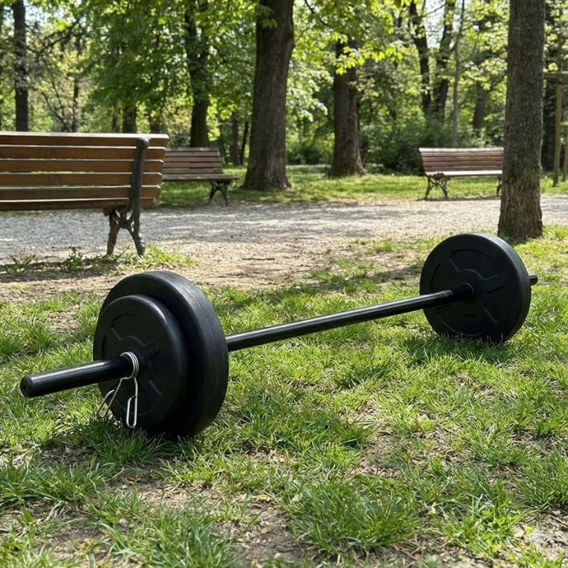 Kit Pesas 20kg con Barra 1.20m + 2 Discos de 10kg | Set de Fuerza para Entrenamiento en Casa