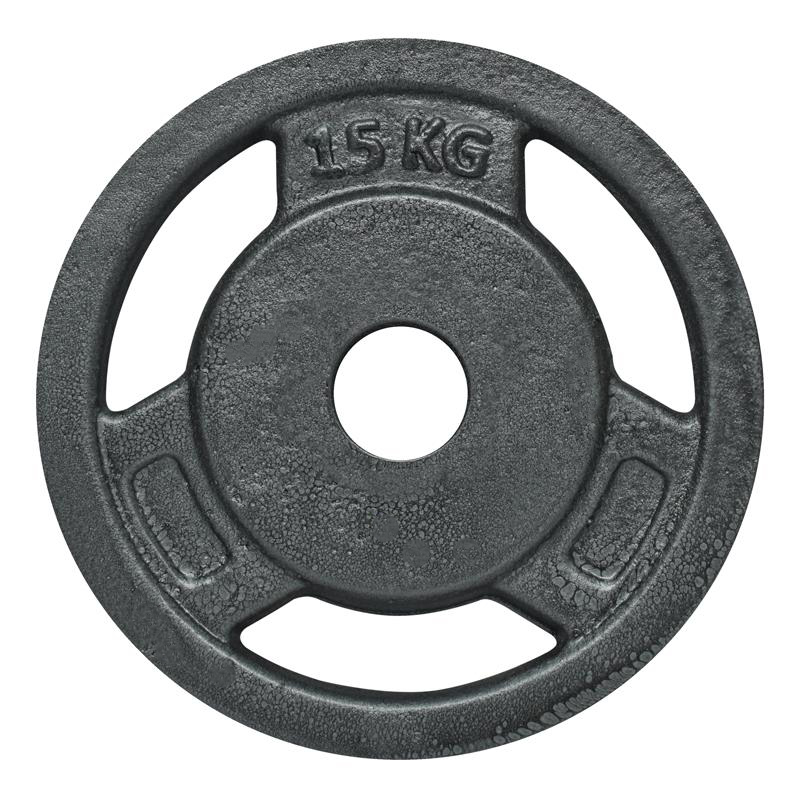 SET 40kg DISCO FUNDICION TRIGRIP + BARRA + MANCUERNAS + TOPES