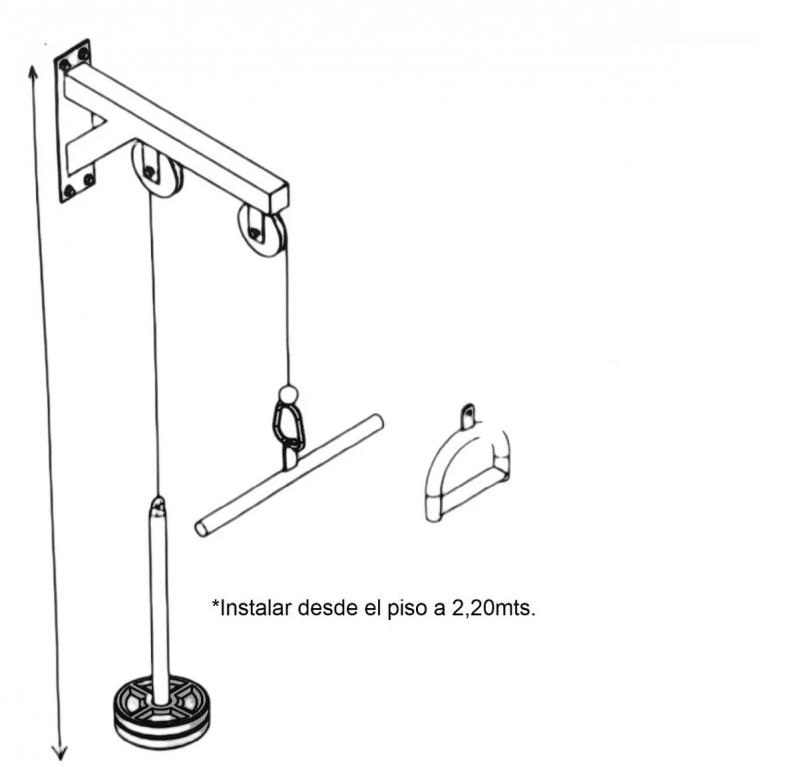 POLEA AMURABLE A PARED CON ACCESORIOS