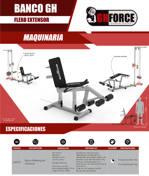 GH-FORCE SERIE B FLEXO EXTENSOR DE PIERNAS