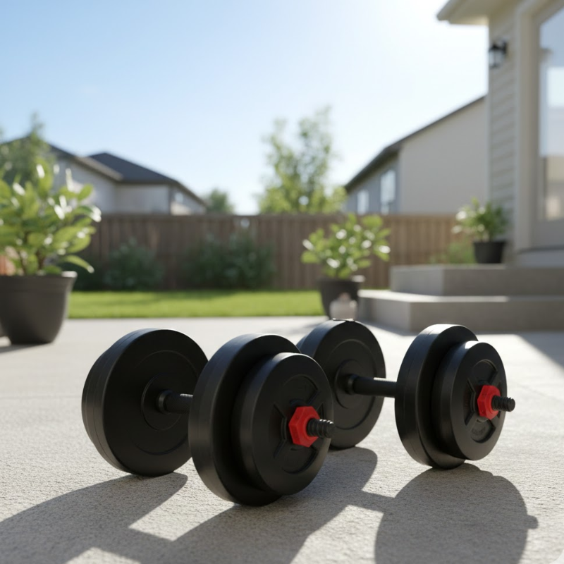 Kit 30 Mancuernas Sonnos PVC a Rosca con Discos 30kg (4x5kg + 4x2.5kg) | Pesas Ajustables para Entrenamiento en Casa