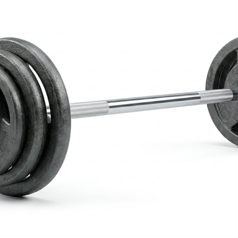 Kit Pesas 20kg Disco Fundición Trigrip + Barra y Mancuernas Sonnos