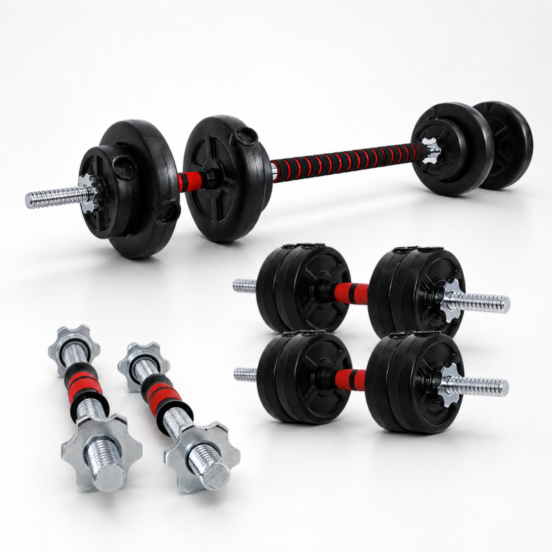 Kit 30 KG Barra Desarmable Cromada con Discos Lisos Importados