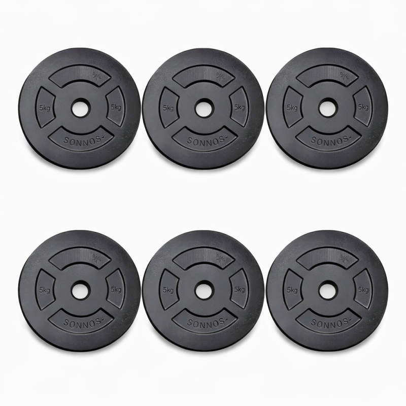 Kit 30 barra mancuernas a rosca maciza cromada + Discos pesas entrena en casa