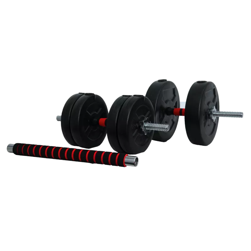 Entrená Fuerza en Casa – Barra Convertible + 30kg Discos