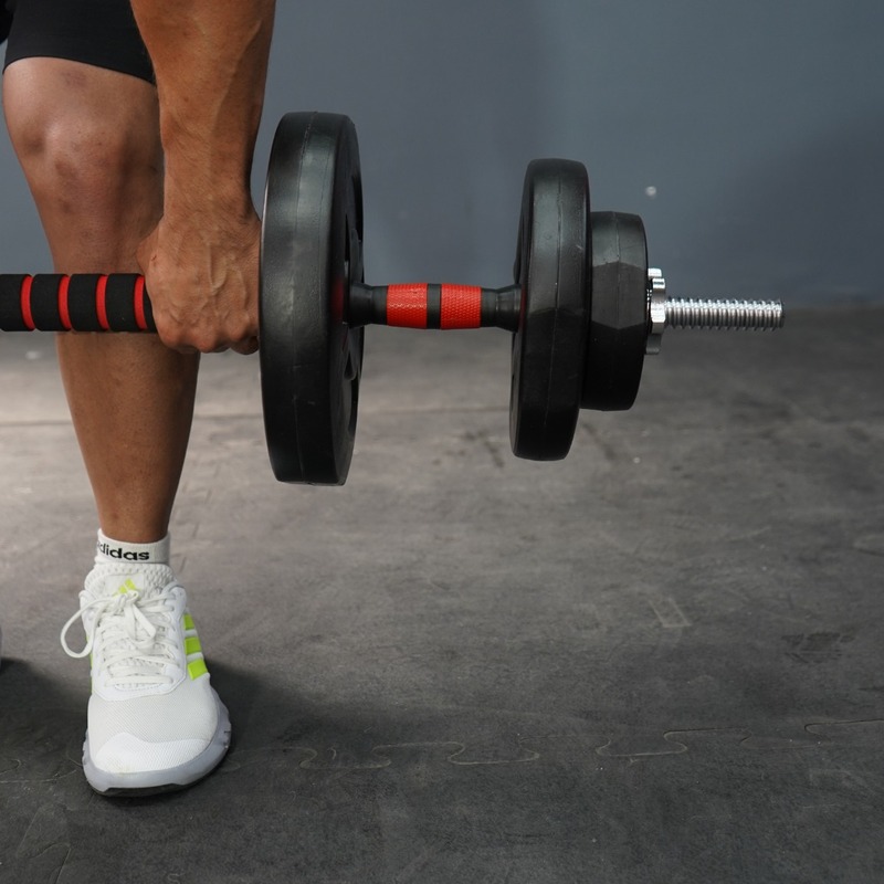 Kit Barra maciza ajustable Cromada  a rosca + 25kg Discos Ø25mm