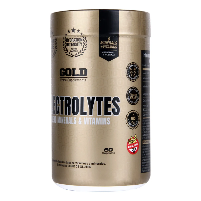 Aminoácidos Gold Electrolytes Gold Nutrition 60 Cápsulas