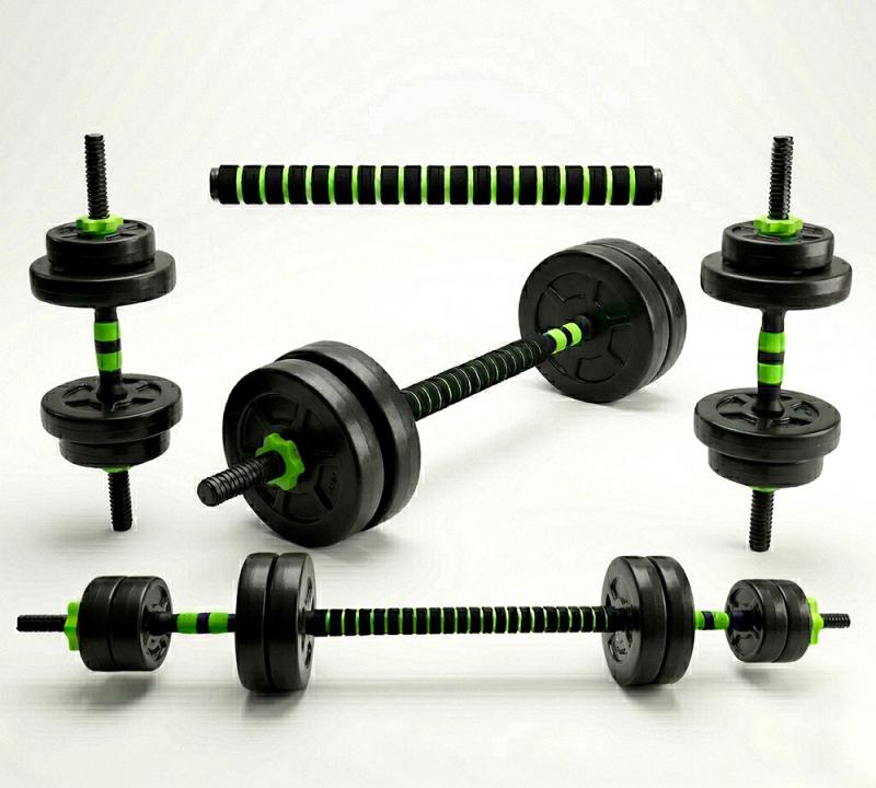 Kit Mancuernas Y Barra Ajustable Regulable A Rosca + 40 Kg. Negro