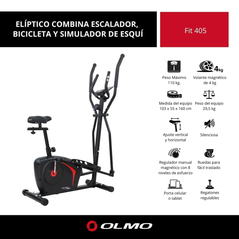 Elíptico Magnético Combinado Sonnos FIT-405 – Cardio Completo y Bajo Impacto