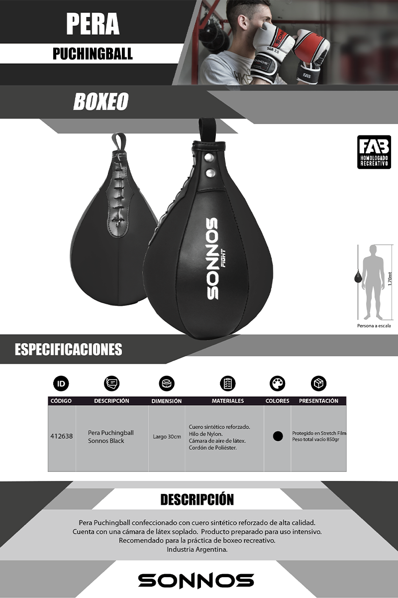 Soporte Sonnos + Bolsa 120cm + Pera Punching Completa