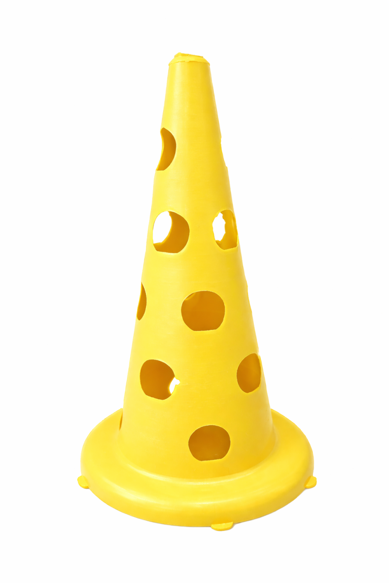 Cono Ranurado 30 cm NP para Entrenamiento de Agilidad y Coordinación  - Amarillo